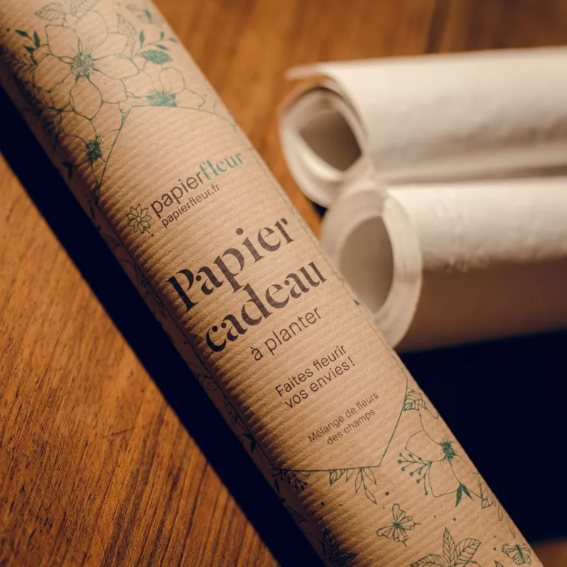 Rouleau de papier cadeau à planter (3 m) | Papierfleur.fr, le papier qui fleurit
