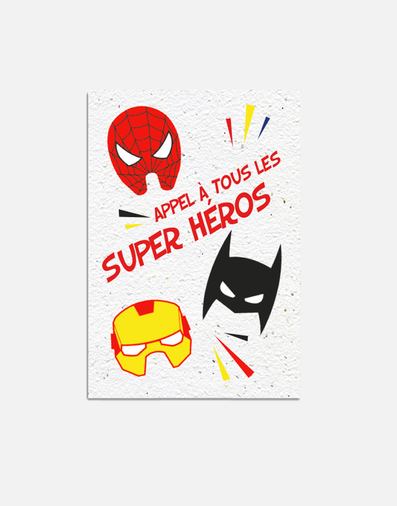 Carton d'invitation pour anniversaire enfant super héros